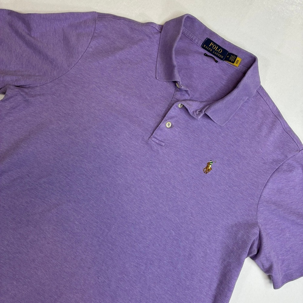 Polo Ralph Lauren Men Classic Fit Purple Short Sleeve Polo Shirt Size M